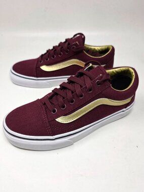 Vans Old Skool 50th Anniversary 2016 Burgundy Gold Sneakers Women's 5.5 NWT